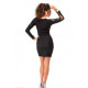 Черное мини-платье со шнуровкой на длинных рукавах