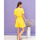 Жовта сукня-халат з пишною спідницею