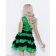 Зеленое пышное платье с черным кружевом