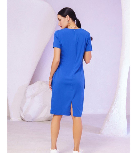 Синя сукня з короткими рукавами