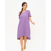 Сиреневое асимметричное платье-баллон