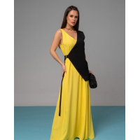 Длинный желтый сарафан с вставкой
