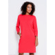 Червоне трикотажне плаття з довгими рукавами і кишенями