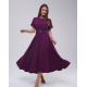 Фиолетовое однотонное платье миди длины
