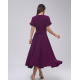 Фиолетовое однотонное платье миди длины