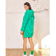 Зеленое теплое платье-толстовка с разрезами