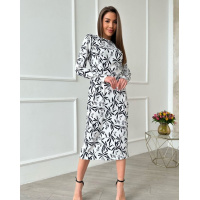 Классическое белое платье с принтом