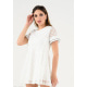 Біле двошарове плаття-футболка з мереживним верхнім шаром