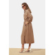 Бежевое льняное длинное платье Seventeen 2278.6348