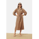 Бежевое льняное длинное платье Seventeen 2278.6348