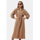 Бежевое льняное длинное платье Seventeen 2278.6348