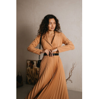 Коричневое длинное платье с юбкой плиссе Seventeen 2030.5301