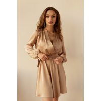 Короткое кофейное (капучино) платье из шелка Армани Seventeen 1934.5036