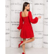 Красное платье с бюстье