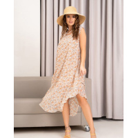 Цветочный асимметричный сарафан из шифона