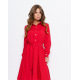 Красное приталенное платье с рубашечным кроем