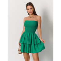 Льняное платье бандо зеленого цвета