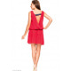 Вільне червоне плаття в горошок без рукавів із заниженою талією