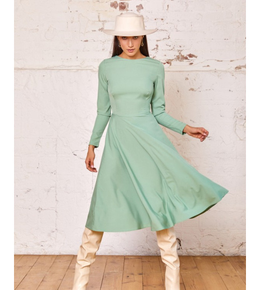 Оливкова класичне плаття міді довжини