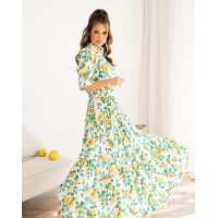 Длинное хлопковое платье с цветочным принтом