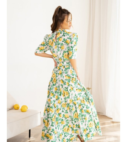 Довга бавовняна сукня з квітковим принтом