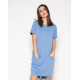 Блакитне трикотажне плаття з короткими рукавами