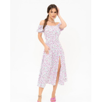 Белое платье с открытыми плечами