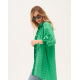 Зелена асиметрична бавовняна сукня-сорочка
