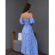 Голубое цветочное платье с лифом-жаткой