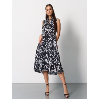 Черно-белое хлопковое платье трапеция