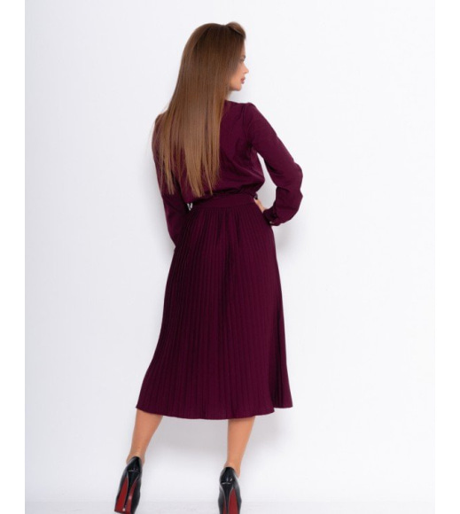 Фіолетова сукня-сорочка з плісировані низом