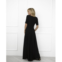 Чорне фактурне класичне плаття в підлогу