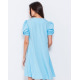Блакитне вільне плаття з рукавами-ліхтариками