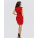 Красное платье-футляр с баской и воланами