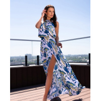 Длинный хлопковый сарафан с боковым разрезом