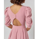 Розовое платье с декоративной спинкой