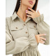Оливковое вельветовое платье-рубашка с длинными рукавами