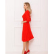 Классическое красное платье с расклешенным низом