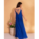 Синя бавовняна сукня в стилі білизни