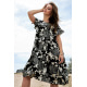 Платье 1358.4133 черный с бежевыми цветами