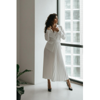 Белое длинное платье с юбкой плиссе Seventeen 2030.5299