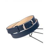 Темно-синий классический ремень из эко-кожи