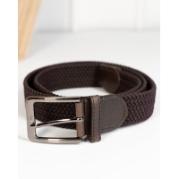 Коричневый плетеный широкий ремень-резинка