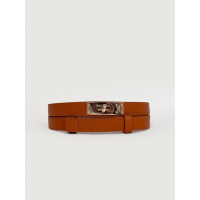 Светло-коричневый регулируемый пояс с золотым замочком