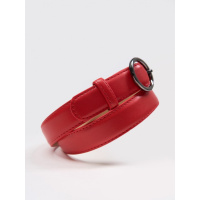 Красный классический ремень из эко-кожи