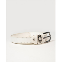 Ремень из белой эко-кожи с декором на пряжке
