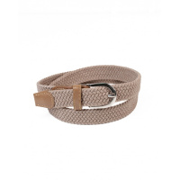 Бежевый плетеный тонкий ремень-резинка