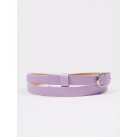 Тонкий ремень из сиреневой фактурной эко-кожи