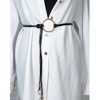 Черный пояс с декоративными кольцами