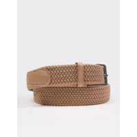 Плетеный ремень-резинка светло-коричневого цвета